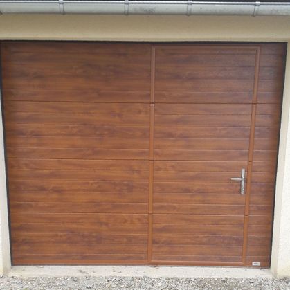 porte de garage maori france fermetures imitation bois chene dore
